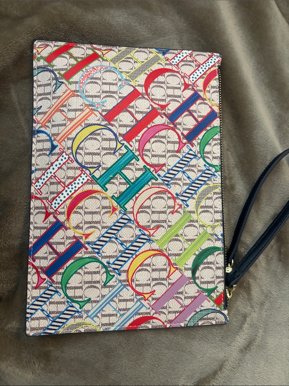 Multicolor Monogram Wristlet Pouch